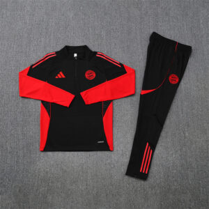 25-26 Bayern black with red half zipper sweater tracksuit - Image 5