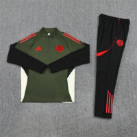 25-26 Bayern green with black half zipper sweater tracksuit