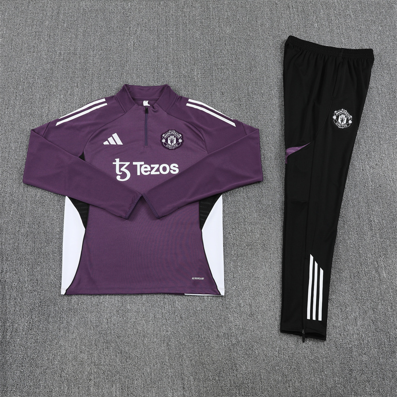 005-214 25-26 Manud purple with black half zipper sweater tracksuit