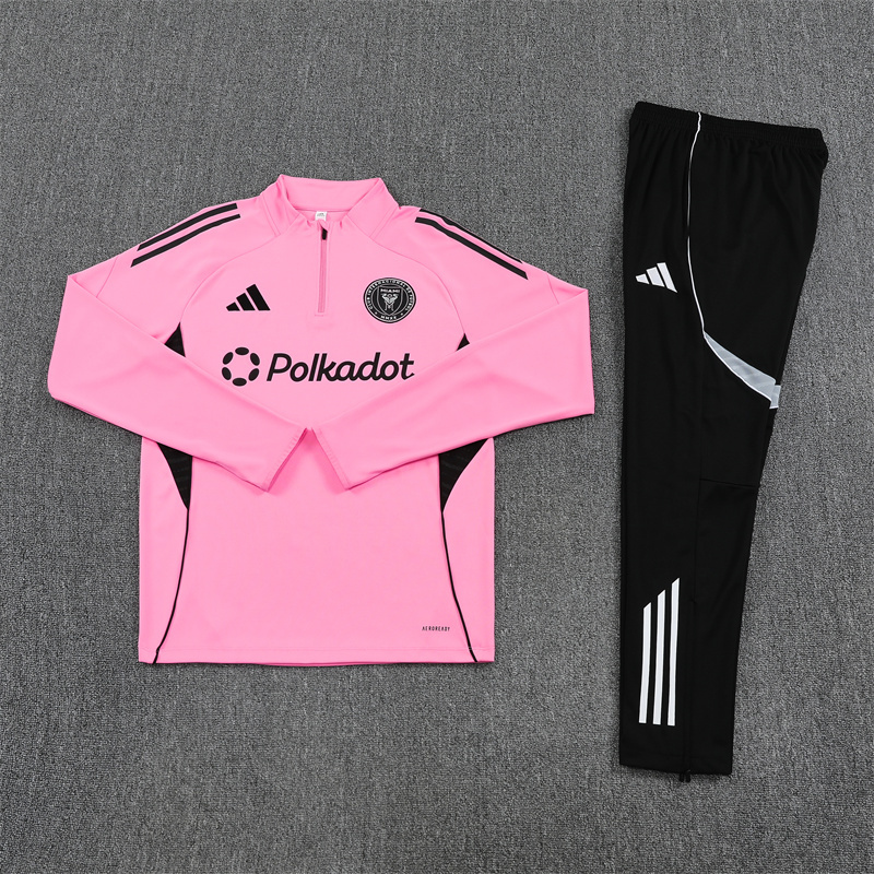005-217 25-26 Miami pink half zipper sweater tracksuit