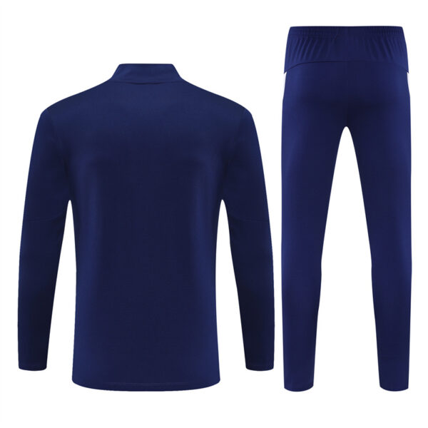 25-26 Portugal navy blue with white half zipper sweater tracksuit - Image 5