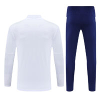 25-26 Portugal white with navy blue half zipper sweater tracksuit