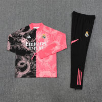 25-26 Real Madrid black and pink dragon version half zipper sweater tracksuit