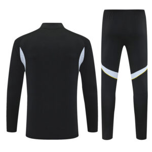 25-26 Real Madrid black with white stripe half zipper sweater tracksuit - Image 5