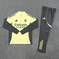 25-26 Real Madrid green with dark gray half zipper sweater tracksuit