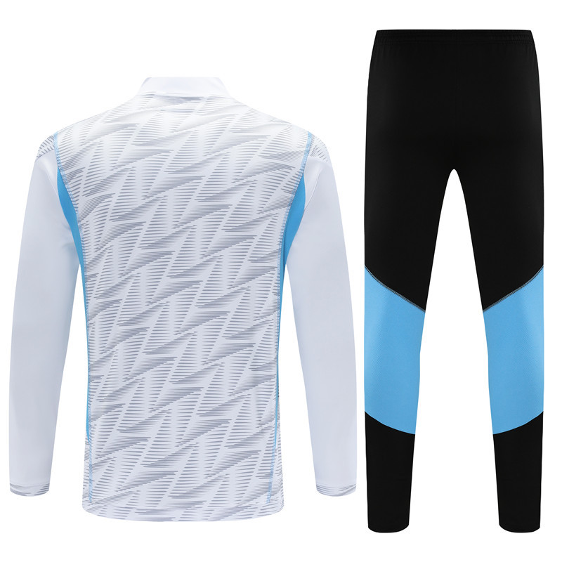 005-23 23-24 Argentina white with gray half zipper training tracksuit