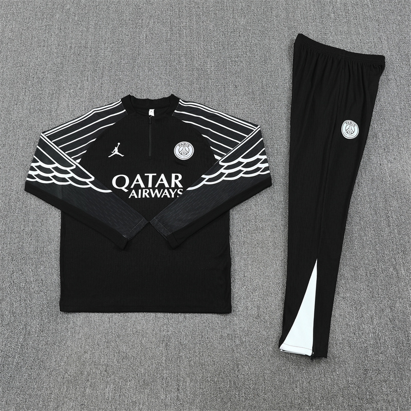 005-233 CL version 25-26 PS G Jrdan black with white stripe half zipper sweater tracksuit