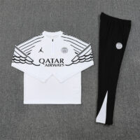 CL version 25-26 PS G Jrdan white with black stripe half zipper sweater tracksuit