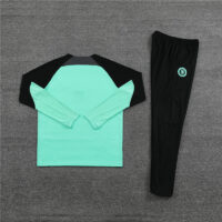 Fans version 23-24 Chelsea light green with black half zipper sweater tracksuit