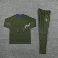 Fans version 23-24 PS G Jrdan army green half zipper sweater tracksuit