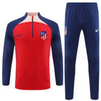 005-238 Player version 23-24 ATM red with navy blue half zipper training tracksuit