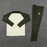 Player version 23-24 Bar beige with army green half zipper sweater tracksuit