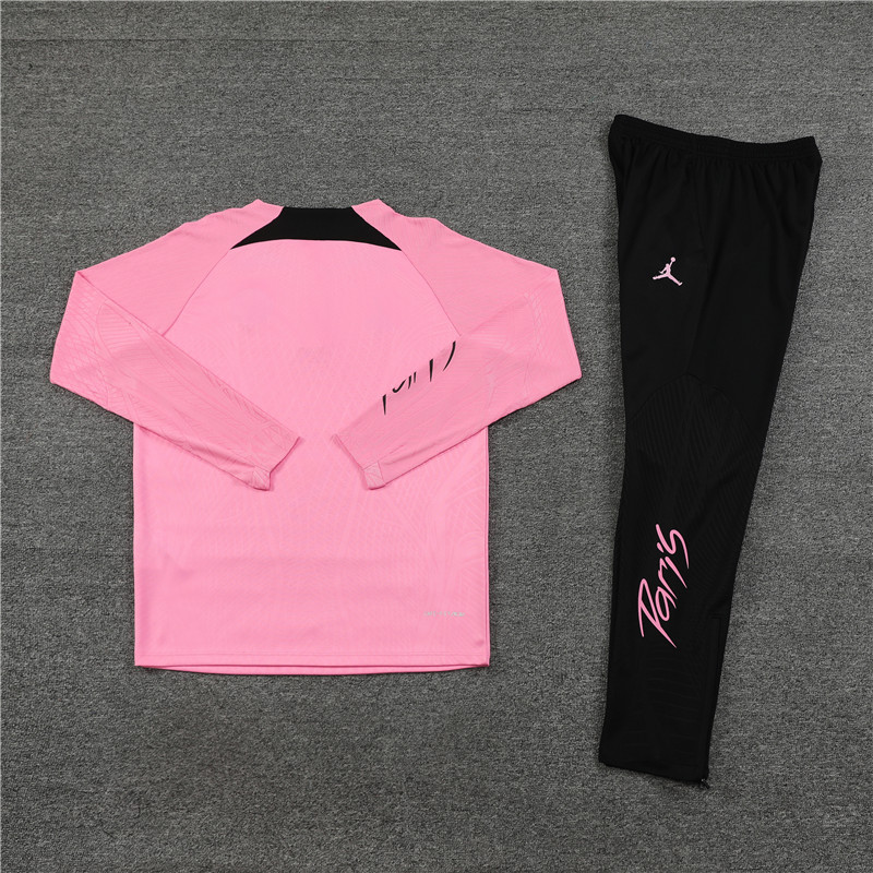 Player version 23-24 PS G Jrdan pink half zipper sweater tracksuit