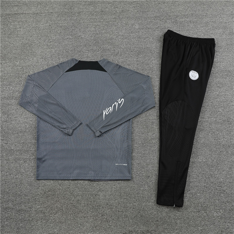 Player version 23-24 PS G dark gray half zipper sweater tracksuit
