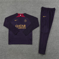 Player version 23-24 PS G purple half zipper sweater tracksuit