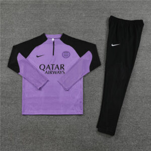 Player version 23-24 PS G purple with black half zipper sweater tracksuit - Image 5