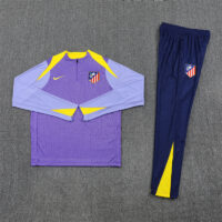 Player version 24-25 ATM purple with yellow stripe half zipper sweater tracksuit