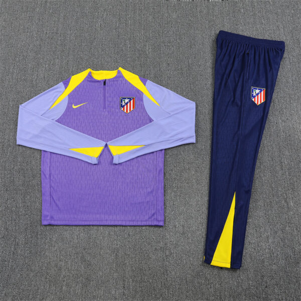Player version 24-25 ATM purple with yellow stripe half zipper sweater tracksuit - Image 5