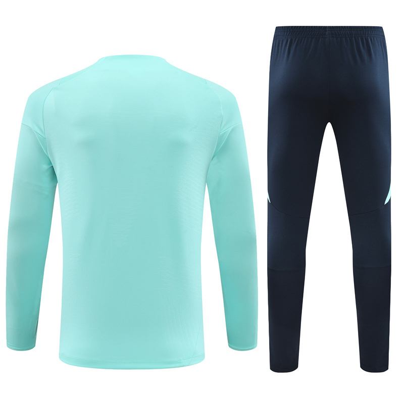 005-259 Player version 24-25 Real Madrid lake blue round collar training tracksuit