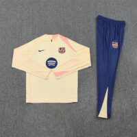 Player version 25-26 Bar beige with pink stripe half zipper sweater tracksuit