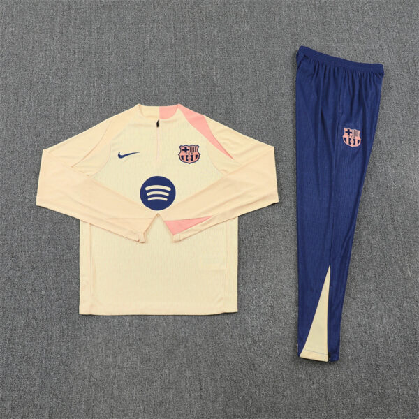 Player version 25-26 Bar beige with pink stripe half zipper sweater tracksuit - Image 5