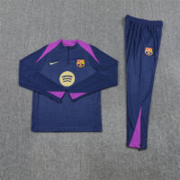 Player version 25-26 Bar navy blue with purple stripe half zipper sweater tracksuit