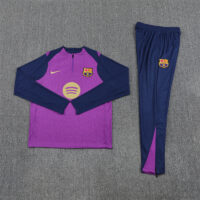 Player version 25-26 Bar purple with navy blue stripe half zipper sweater tracksuit