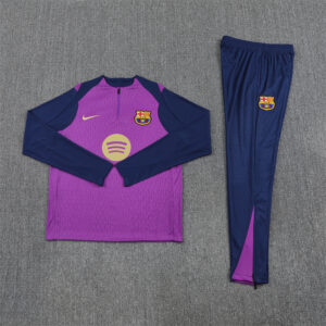 Player version 25-26 Bar purple with navy blue stripe half zipper sweater tracksuit - Image 5
