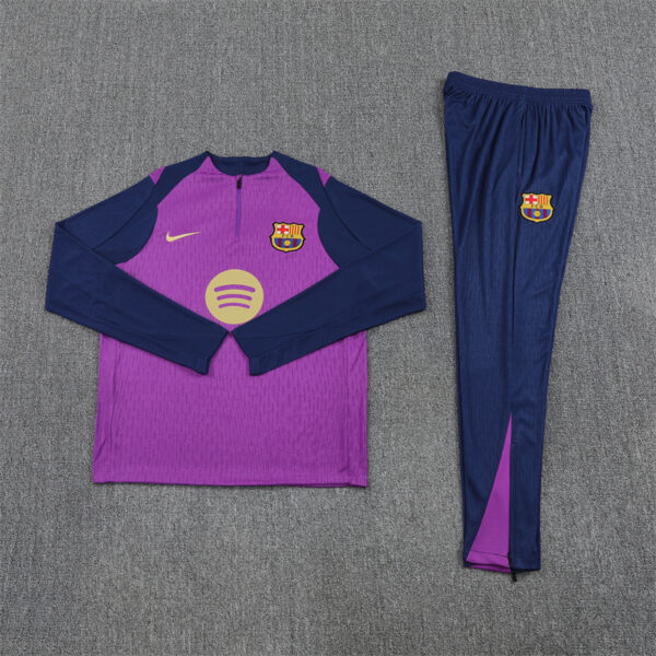 Player version 25-26 Bar purple with navy blue stripe half zipper sweater tracksuit - Image 5