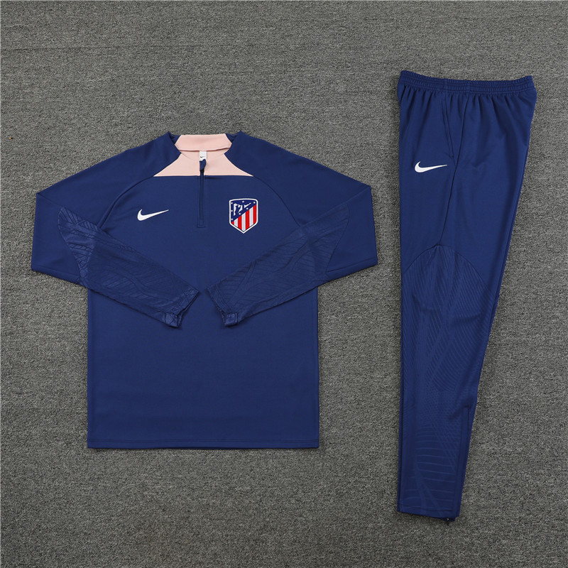 fans version 23-24 ATM navy blue half zipper training tracksuit