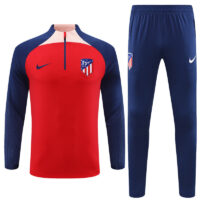 fans version 23-24 ATM red with navy blue half zipper training tracksuit