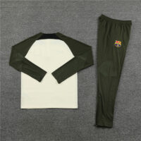 fans version 23-24 Bar beige with army green half zipper sweater tracksuit