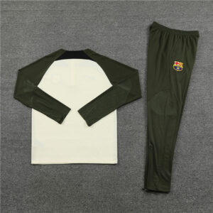 fans version 23-24 Bar beige with army green half zipper sweater tracksuit - Image 5