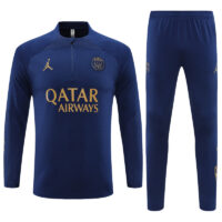 fans version 23-24 PS G Jrdan navy blue half zipper training tracksuit