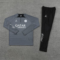 fans version 23-24 PS G dark gray half zipper sweater tracksuit