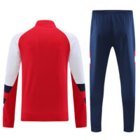 23-24 Arsenal red with white and blue stripe half zipper sweater tracksuit