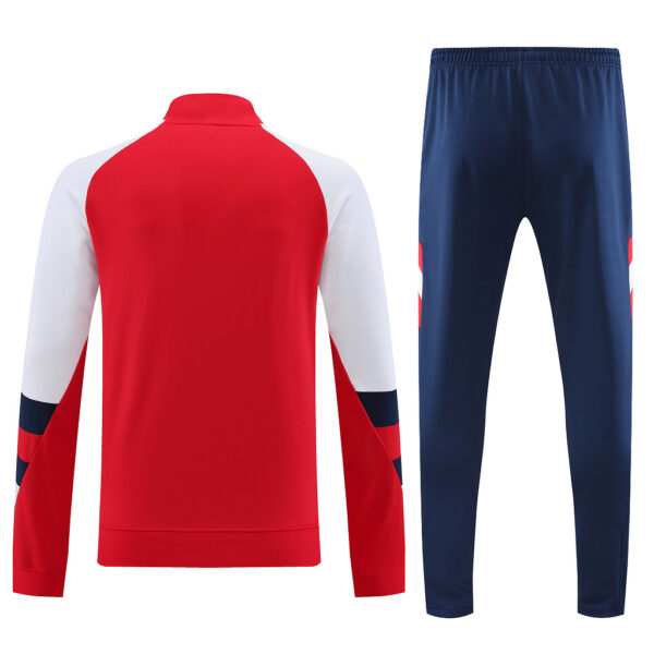 23-24 Arsenal red with white and blue stripe half zipper sweater tracksuit - Image 5