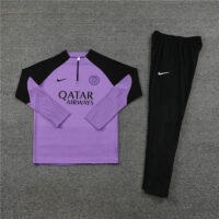 fans version 23-24 PS G purple with black half zipper sweater tracksuit