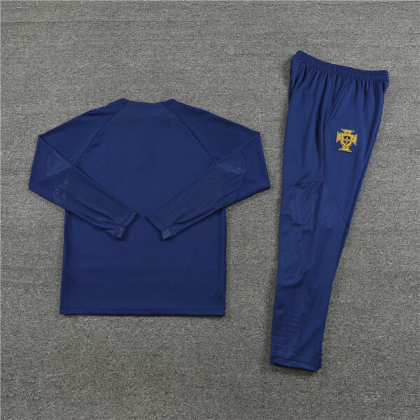 fans version 23-24 Portugal navy blue half zipper sweater tracksuit - Image 5