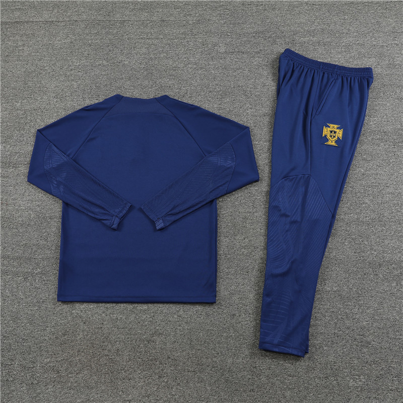 fans version 23-24 Portugal navy blue half zipper sweater tracksuit
