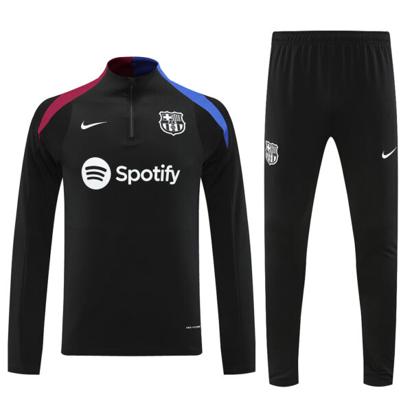 fans version 24-25 Bar black half zipper training tracksuit - Image 5