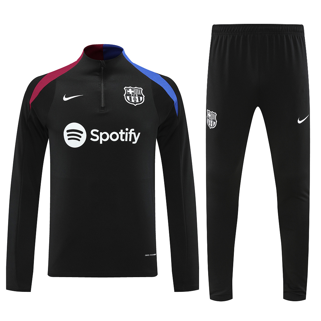 fans version 24-25 Bar black half zipper training tracksuit