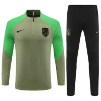 player version 23-24 ATM green stripe half zipper training tracksuit