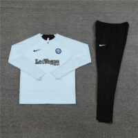 player version 23-24 Inter light blue half zipper sweater tracksuit