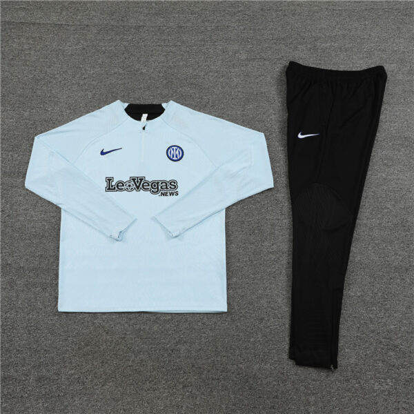 player version 23-24 Inter light blue half zipper sweater tracksuit - Image 5