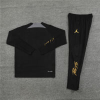 player version 23-24 PS G Jrdan black with gray half zipper training tracksuit