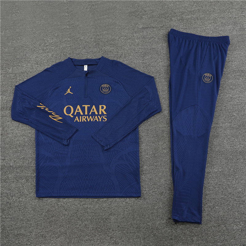 005-296 player version 23-24 PS G Jrdan navy blue half zipper training tracksuit