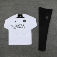 005-297 player version 23-24 PS G Jrdan white with black half zipper training tracksuit