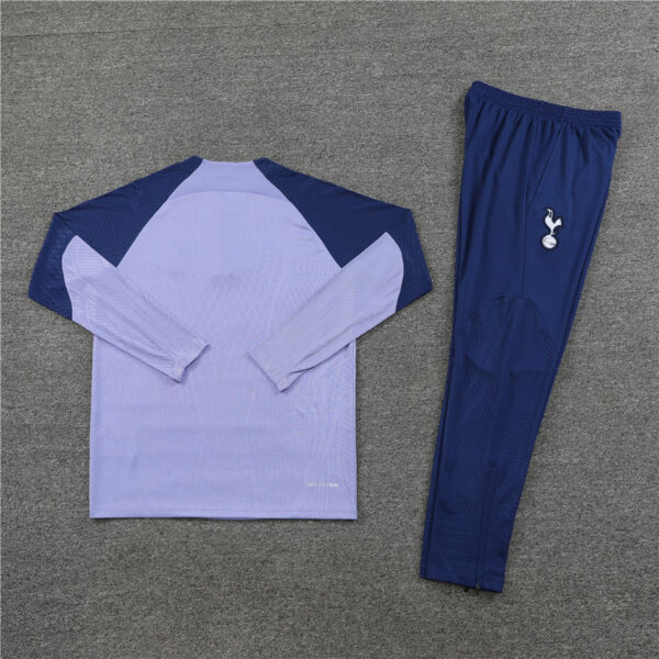 player version 23-24 Tottenham light purple with navy blue half zipper sweater tracksuit - Image 5