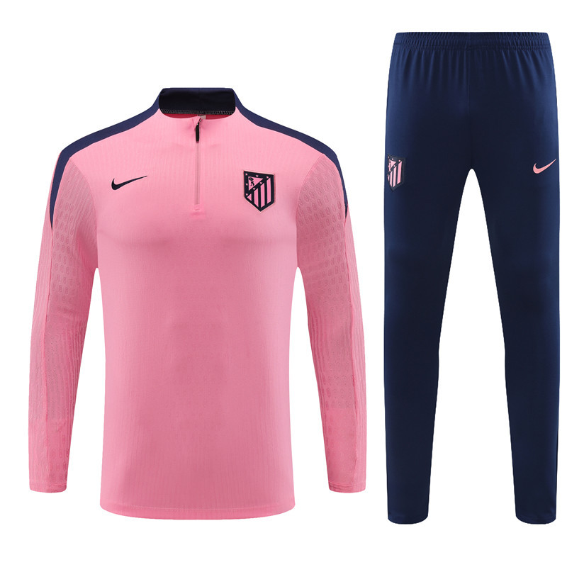 005-303 player version 24-25 ATM pink with navy blue half zipper training tracksuit